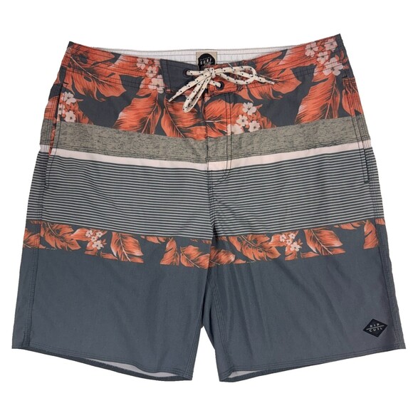 Rip Curl Mirage Board Shorts  Men's 34 Floral Stripe Drawstring Beach Surf Swim - Picture 1 of 15